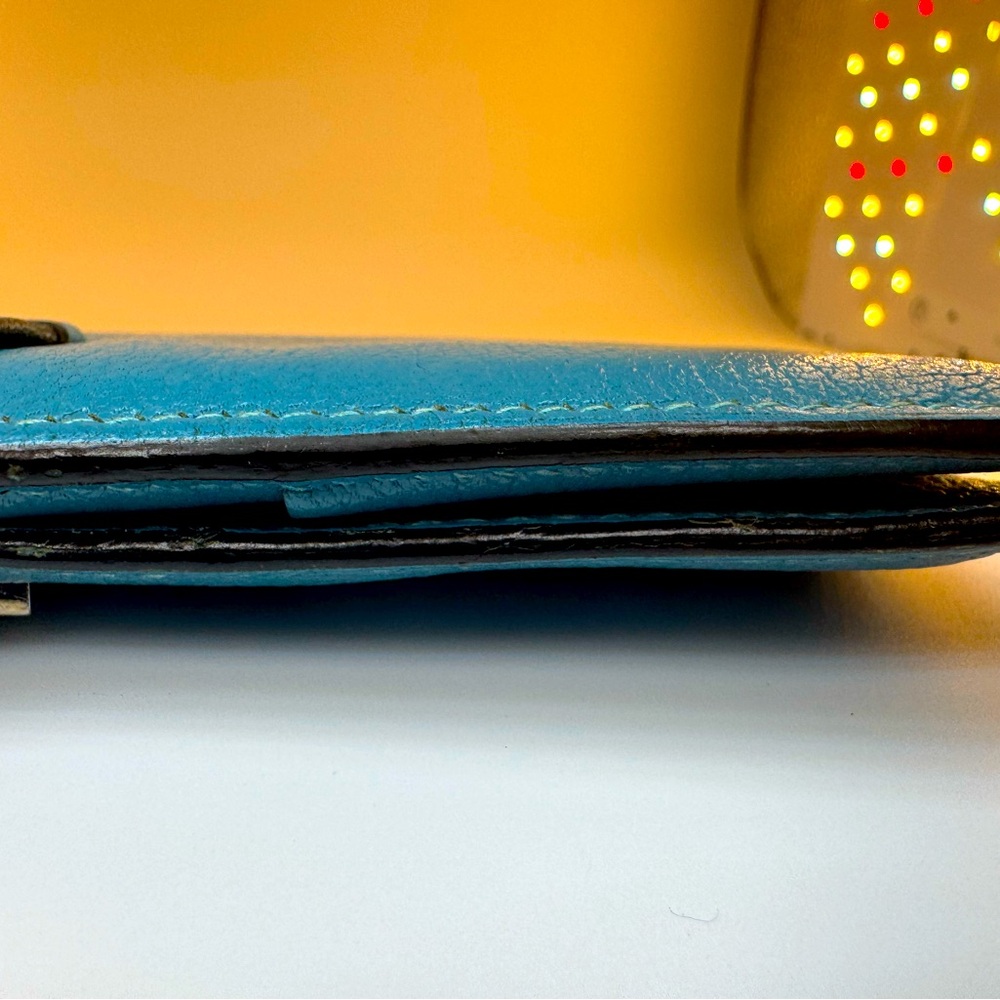 Hermès Béarn Wallet Bleu Paon Epsom Leather Palladium 2007 Hermès wallet AUTH - Picture 13 of 16
